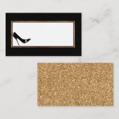 Black and Gold Stiletto Wedding Place Card Plaatskaartje (Voorkant / Achterkant)
