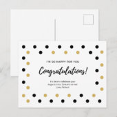 Black and Gold Stippen gefeliciteerd Briefkaart (Voorkant / Achterkant)