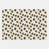 Black and Gold Strawberry Pattern Inpakpapier Vel (Voorkant 3)