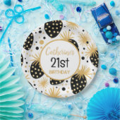 Black and Gold Strawberry Pattern Papieren Bordje (Feest)