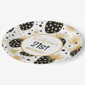 Black and Gold Strawberry Pattern Papieren Bordje (Gekanteld)