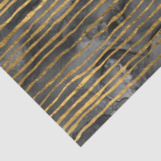 Black and Gold Striped Patroon Tissuepapier (Detail)