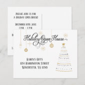 Black and Gold Stylied Holiday Open House| Feestdagenkaart (Voorkant / Achterkant)