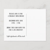 Black and Gold Stylied Holiday Open House| Feestdagenkaart (Achterkant)