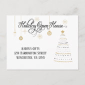 Black and Gold Stylied Holiday Open House| Feestdagenkaart (Voorkant)