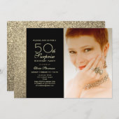 Black and Gold Surprise 50th Birthday Kaart (Voorkant / Achterkant)