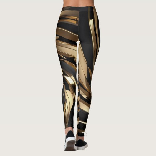 Black and Gold Swirl Leggings (Achterkant)
