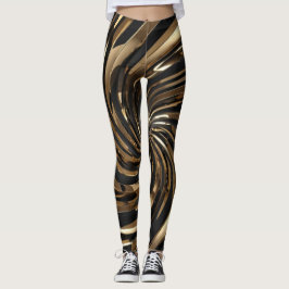 Black and Gold Swirl Leggings