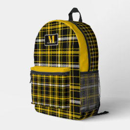 Black and gold Tartan Plaid Missouri Bedrukte Rugzak