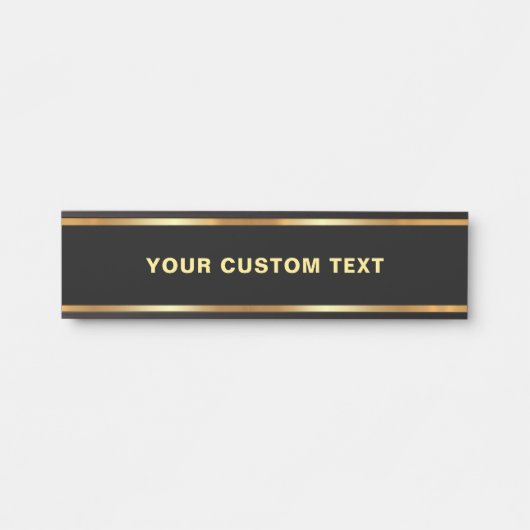 Black And Gold Template Elegant Your Custom Text Deurbordje (Voorkant)