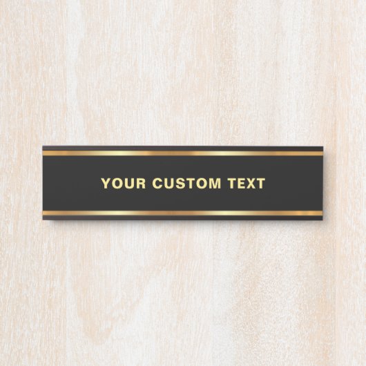 Black And Gold Template Elegant Your Custom Text Deurbordje (Voorkant)