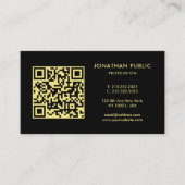 Black And Gold Template QR Code Company Logo Visitekaartje (Voorkant)
