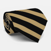 Black and Gold Thin University Stripe Stropdas (Opgerold)