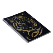 Black and Gold Tiger Artwork Luxury Glitter Style Notitieboek (Rechterzijde)