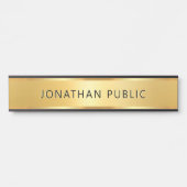 Black And Gold Trendy Elegant Modern Template Deurbordje (Voorkant)