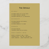 Black and Gold Tropical Bachelorette Weekend Folie Uitnodiging (Achterkant)