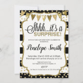 Black and Gold Verrassingsfeest Uitnodigingen (Voorkant)