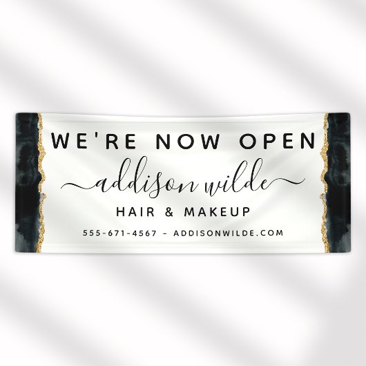 Black and Gold Waterverf Business Spandoek