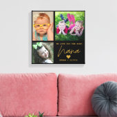 Black and Gold We houden van Nana 3 Foto Collage Canvas Afdruk (Insitu (Woonkamer))