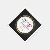 Black and Gold Weddenschap met Mustache en Lips Servetten (Hoek)