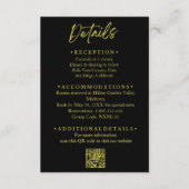 Black and Gold Wedding Details Enclosure Card Informatiekaartje (Voorkant)