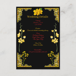 Black and Gold Wedding Enclosure Card Informatiekaartje