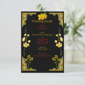 Black and Gold Wedding Enclosure Card Informatiekaartje (Staand voorkant)