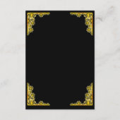Black and Gold Wedding Enclosure Card Informatiekaartje (Achterkant)