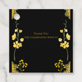 Black and Gold Wedding Favor Tag Bedankjes Labels