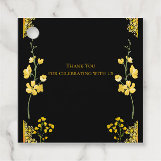 Black and Gold Wedding Favor Tag Bedankjes Labels
