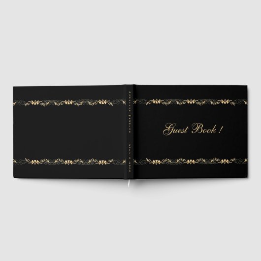 Black and Gold Wedding Gastenboek (Volledig)