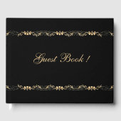 Black and Gold Wedding Gastenboek (Voorkant)