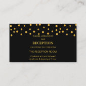 Black and Gold Wedding Informatiekaartje (Voorkant)