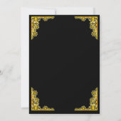 Black and Gold Wedding Invitation Kaart (Achterkant)