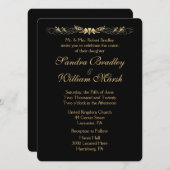 Black and Gold Wedding Kaart (Voorkant / Achterkant)