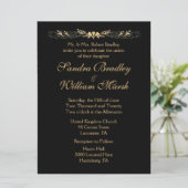 Black and Gold Wedding Kaart (Staand voorkant)