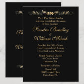 Black and Gold Wedding Kaart (Voorkant / Achterkant)