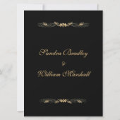 Black and Gold Wedding Kaart (Achterkant)