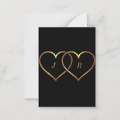 Black and Gold Wedding-kaart Notitiekaartje (Achterkant)