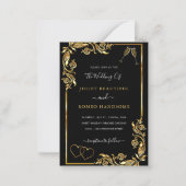 Black and Gold Wedding-kaart Notitiekaartje (Voorkant)