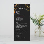 Black and Gold Wedding Menu (Staand voorkant)