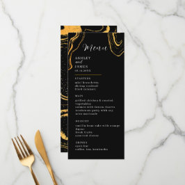 Black and Gold Wedding Menu