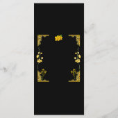 Black and Gold Wedding Menu Card (Achterkant)