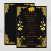 Black and Gold Wedding Program Programmakaart (Voorkant / Achterkant)