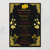 Black and Gold Wedding Program Programmakaart (Voorkant)