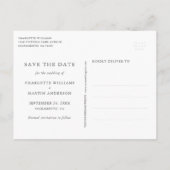 Black and Gold Wedding Save the Date Aankondigingskaart (Achterkant)