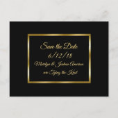 Black and Gold Wedding Save the Date Briefkaarten (Voorkant)
