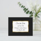 Black and Gold Wedding Save the Date Briefkaarten (Staand voorkant)