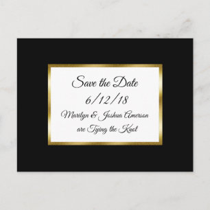 Black and Gold Wedding Save the Date Briefkaarten