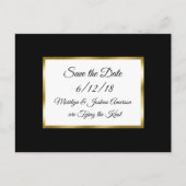 Black and Gold Wedding Save the Date Briefkaarten (Voorkant)